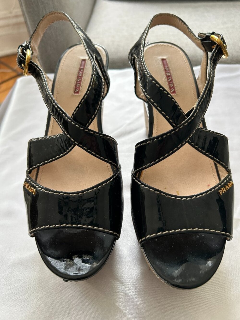 Vintage Prada Cork Platform Sandals – Size 40 – Like New